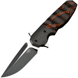 Bestech FREEFALL S35VN, Black stonewashed+Flat satin, Titanium+Black Orange G10, Black BT2007B