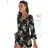 LASCANA Overall mit Volant am 3/4-Arm, kurzer Jumpsuit mit Blumenprint schwarz 34