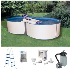 Achtformpool MY POOL BWT "JOY", weiß, B:360cm H:110cm L:625cm, Schwimmbecken, in verschiedenen Größen