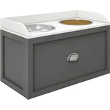 PawHut Hundenapf 2 x 2l Futternapf, mit Schublade, Erhöhter Fressnapf Edelstahlnapf,