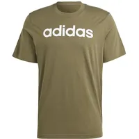 Adidas Essentials Single Jersey Linear Embroidered Logo T-Shirt Olive Strata S