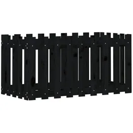 vidaXL Hochbeet Latten-Design 100 x 50 x 50 cm Schwarz