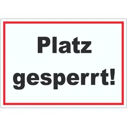Platz Gesperrt Aufkleber Sportverein A4 (210x297mm)