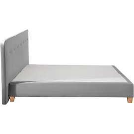 Home Affaire Boxspringbett »Fargo«, inkl. Topper, in 3 Matratzenarten, in Samt- oder Strukturstoff grau