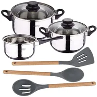 San Ignacio Pk4909 Kochtopfset 8 Einheiten - Chrome / Grey - One Size
