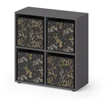 Vicco Raumteiler Tetra 72 x 72 cm Schwarz