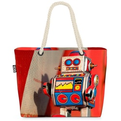 VOID Strandtasche (1-tlg), Roboter Blechspielzeug Roboter Blechspielzeug Spielzeug Sammler Blech bunt
