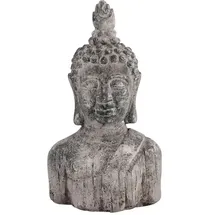 Möbel Kraft Deko Figur Buddha ¦ grau ¦ Zement ¦ Maße (cm): B: 20,5 H: 38 T: 12.5