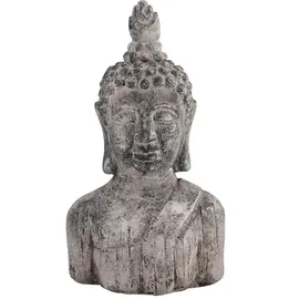 Möbel Kraft Deko Figur Buddha ¦ grau ¦ Zement ¦ Maße (cm): B: 20,5 H: 38 T: 12.5