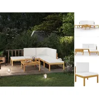 vidaXL Garten-Lounge-Set 6-tlg. natur/weiß