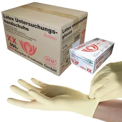 SFM ® BIOLIMES : XL Latexhandschuhe puderfrei texturiert weiß (900)