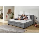 Jockenhöfer Boxspringbett Family 240 x 200 cm Stoff Grau Dunkelgrau