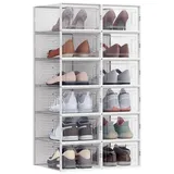 SONGMICS Schuhbox Aufbewahrungsboxen (12 St), Schuh-Organizer, 33,3x23x14 cm weiß 22.5 cm