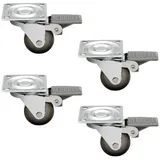 SO-TECH® Möbelrolle Ø 35 mm Lenkrolle, braun mit Bremse, 4 Stück braun