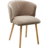 Livetastic Stuhl Cord, Braun, Natur, Holz, Textil, Buche, massiv, Säule, 61x79x61 cm, Esszimmer, Stühle, Esszimmerstühle, Vierfußstühle