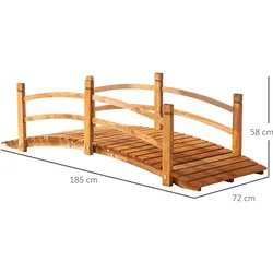 Outsunny - Gartenbrücke - 185Lx72Wx58Hcm - Orange