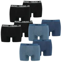 HEAD Herren Boxershort Basic Boxer 4er 6er 8er Multipack in S Schwarz 005 &  Blau Heaven 003