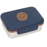 LÄSSIG Kinder Brotdose Edelstahl Lunchbox Frühstücksbox Nachhaltig Kindergarten Schule/Lunchbox Stainless Steel Little Gang Smile navy