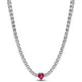 Pandora Strahlenkranz Herz Choker Silber/Kristall