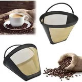 Stück Kaffeefilter Größe 4, Permanent-kaffeefilter, Edelstahl-kaffeefilter, Netzkorb, Goldfilter, Waschbar, Wiederverwendbar, Kunststoff, Permanent-kaffeefilter Mit Griff, Für Die Meisten Kaffeemaschi