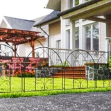 Outsunny Gartenzaun schwarz Stahl B/H/L: ca. 1x70x300 cm - schwarz