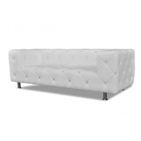 JVmoebel Sofa Luxus weißes Chesterfield Designer Ledersofa Polster Couch Neu, Made in Europe weiß