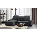 werk2 Ecksofa Carmen, Sofa, Eckcouch mit Schlaffunktion, Bettkasten und Sitztiefenverstellung, grau