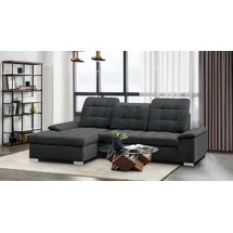 werk2 Ecksofa Carmen, Sofa, Eckcouch mit Schlaffunktion, Bettkasten und Sitztiefenverstellung, grau