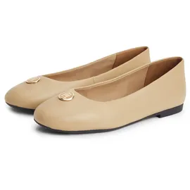 Tommy Hilfiger Damen, Ballerinas PLATE aus Leder, beige, (Desert), 40