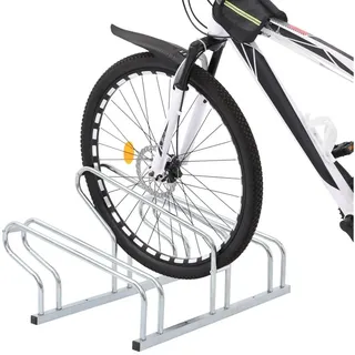 vidaXL Fahrradständer für 3 Fahrräder Freistehend Verzinkter Stahl