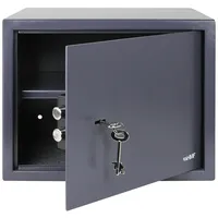 HMF 49203-11 Safe Tresor mit Schlüssel, Möbeltresor 38 x 30 x 30 cm Anthrazit