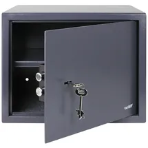 HMF 49203-11 Safe Tresor mit Schlüssel, Möbeltresor 38 x 30 x 30 cm Anthrazit