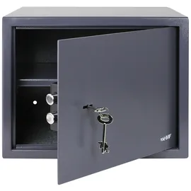 HMF 49203-11 Safe Tresor mit Schlüssel, Möbeltresor 38 x 30 x 30 cm Anthrazit