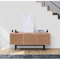 Sideboard WOODMAN "Malena", braun (eichefarben), B:175cm H:75cm T:45cm, Sideboards, Kommode mit Push-to open Funktion, Breite 175 cm