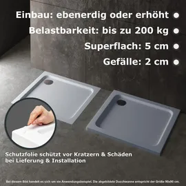 VILSTEIN VILSTEIN® Duschwanne | Stilvolle Duschtasse | Duschwanne Komplettset mit Siphon | Hochglanz Weiß | 80x90 cm