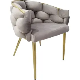 Kayoom Polsterstuhl »Stuhl Grace 125 2er-Set, Gestell aus Eisen, bequem gepolstert« (Set) 2 Stk.Graziöses Design, absolutes Eye-Catcher, geflochtener Rücken