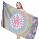 Nvseaty Mikrofaser Strandtuch Damen Strandtücher Strandlaken Microfaser Handtücher, Reisehandtuch Schnelltrocknend Badetücher Beach Towel Strandtuch Mandala Boho Bunt