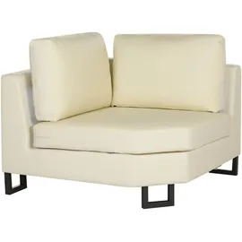 Beliani Ecksofa 6-Sitzer STOCKHOLM Echtleder Hellbeige linksseitig