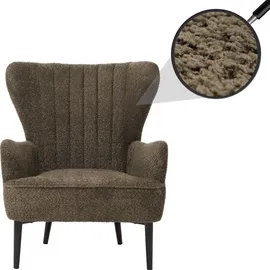 Mendler Lounge-Sessel HWC-K37 Chenille 75 x 80 x 75 cm grün-braun mit Kissen