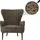Mendler Lounge-Sessel HWC-K37 Chenille 75 x 80 x 75 cm grün-braun mit Kissen