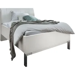 Futonbett WIEMANN "Monaco, erstklassige Qualität Made in Germany", weiß (weiß, kunstleder weiß), B:99cm L:218cm, Betten, mit komfortablem Polsterkopfteil
