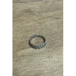 Gewebter Stahl offener Ring - Silber - TeeShoppen
