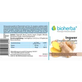 Bioherba Ingwer Zingiber officinale Tropfen 50 ml