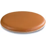 ETULLE Rundes Sitzkissen aus Memory-Schaum, rutschfest, weich, rund, Hockerkissen, Stuhlkissen, Leder-Stuhlkissen für Schlafzimmer, Sofa und Hocker, Bodenkissen (Color : Camel, Size : Diameter 33c