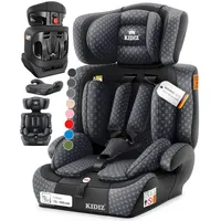 KIDIZ Autokindersitz, Kinderautositz 1-12 Jahre, Mitwachsend, Gruppe 1+2+3, 9-36 kg Autositz schwarz