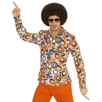 Widmann S.r.l. Hippie-Kostüm 70er Jahre Retro Hemd "Bubbles" für Herren S/M
