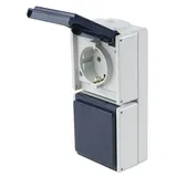 as - Schwabe 2-fach Steckdose senkrecht IP54 Grau 2 St.