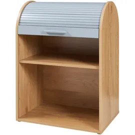 [en.casa] Kavlinge Rollladenschrank 80 x 60 x 40 cm Bambus/Grau