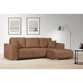 OTTO home Ecksofa OTTO HOME "BEATRICE optionale Schlafsofa mit Bettkasten, B/T/H: 265/170/86 cm", gelb (curry), B:265cm H:86cm T:170cm, 100% Polyester, Sofas, Ecksofa, L-Form, wahlweise auch mit Bettfunktion und Bettkasten
