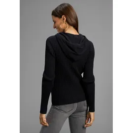 LAURA SCOTT Kapuzenstrickjacke in schwarz - NEUE KOLLEKTION